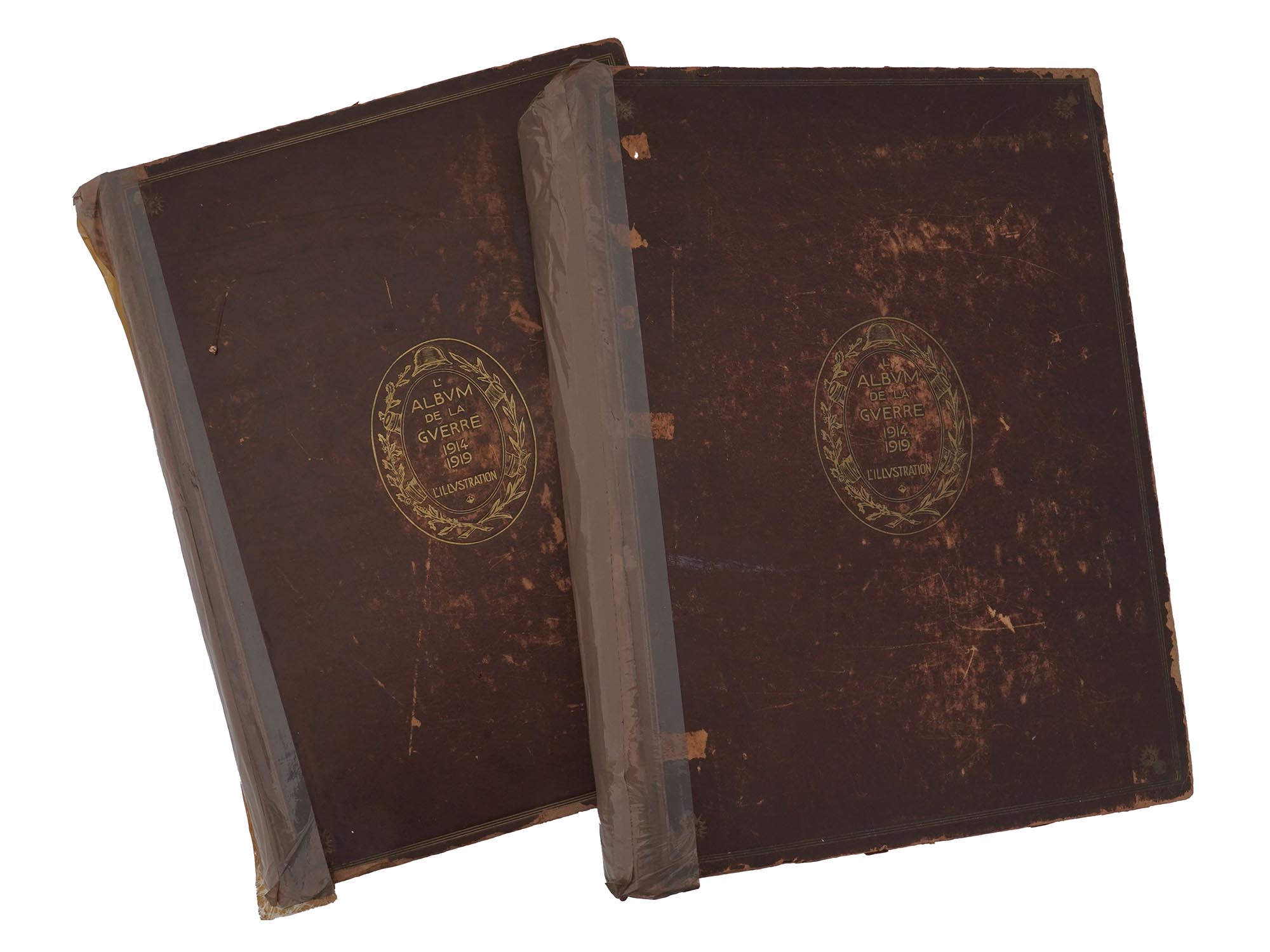 ANTIQUE FRENCH WORLD WAR I ALBUM IN TWO VOLUMES PIC-0